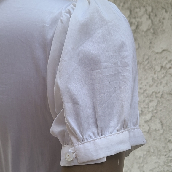 Crisp White Shirt Dress with Ruffles - Picture 4 of 9